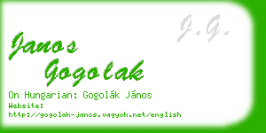 janos gogolak business card