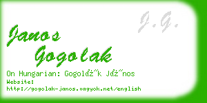 janos gogolak business card